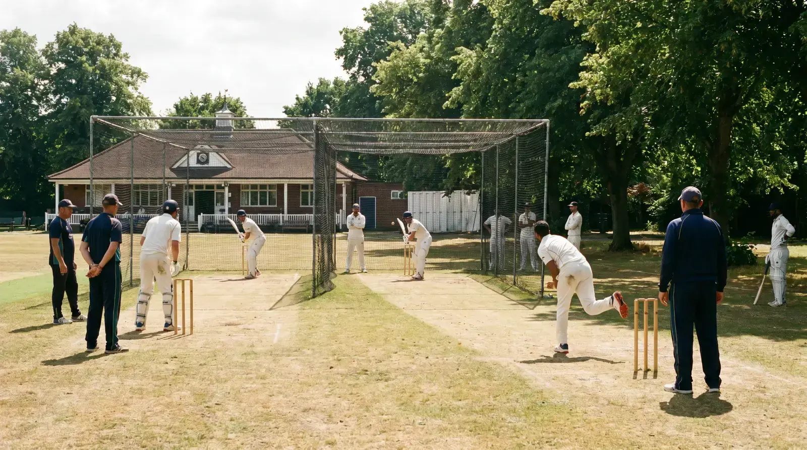 Cricket team training at home venue demonstrating conditions familiarity advantage in World Cup