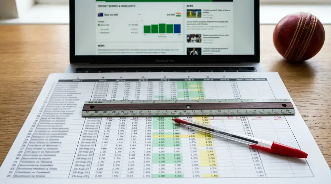 Systematic odds comparison method for cricket betting across multiple UK bookmaker platforms