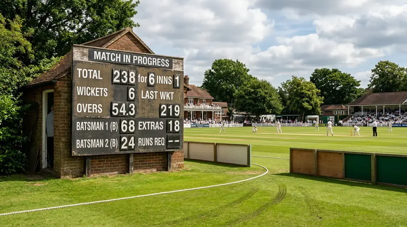 Over-under total runs line displayed for a cricket match with pitch conditions noted