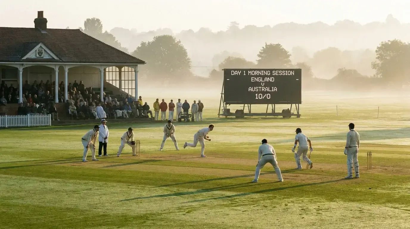 Morning session of Test cricket match with session runs betting market and scoring conditions