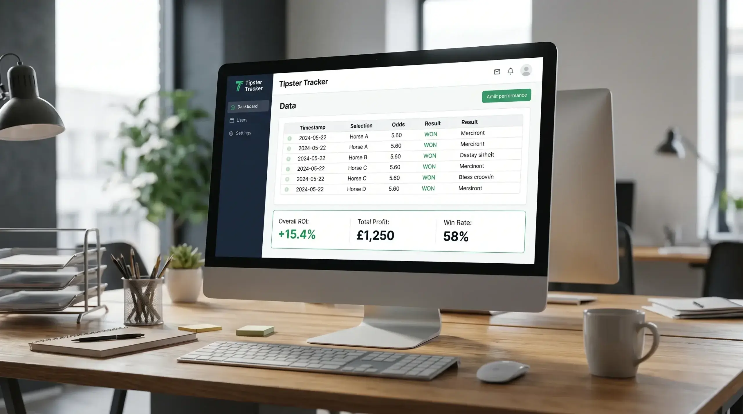 Verified tipster track record showing timestamped predictions with independent platform validation