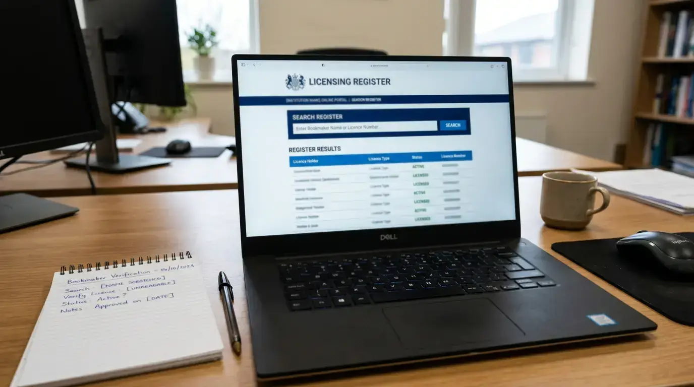UK Gambling Commission public register showing licensed cricket betting operators