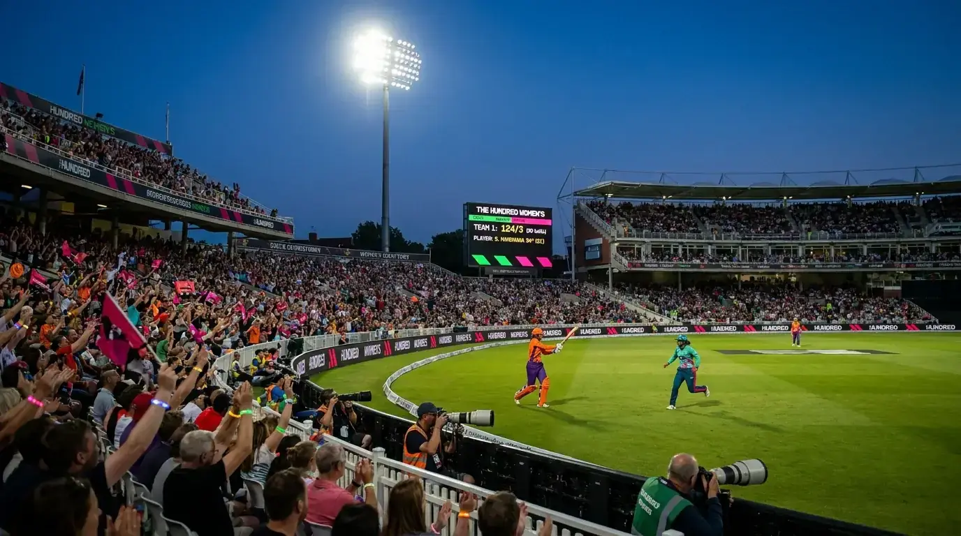 Women's Hundred cricket franchise match showing 100-ball format creating unique betting dynamics